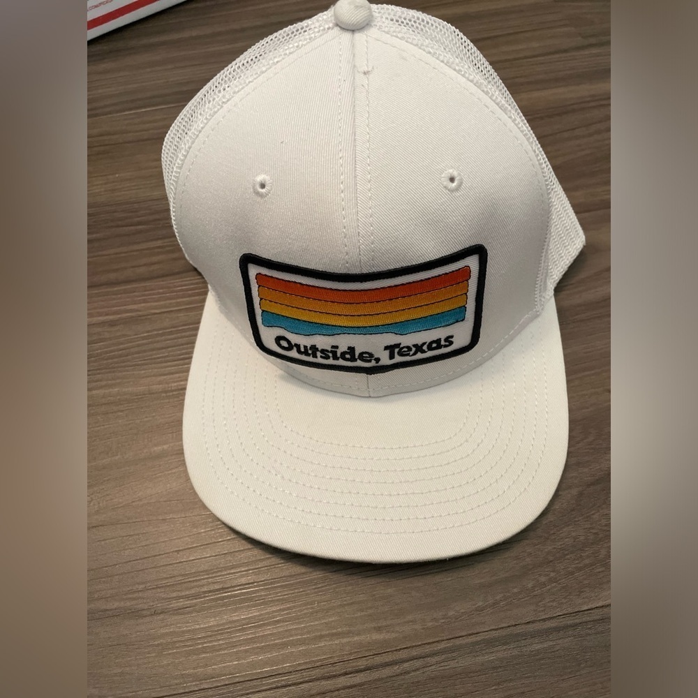 OTTO White Cap with Colorful Stripe Outside,TX Patch OSFM adjustable snap - Picture 7 of 7